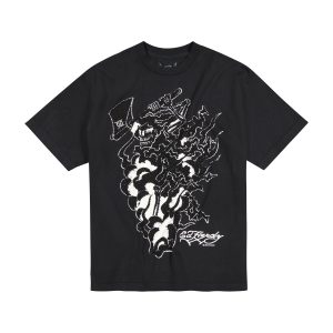 Axe Skull Mens Rhinestone Ss Tee