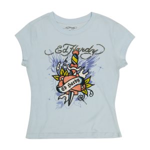 Dagger Heart Cap Sleeve Fitted Tee
